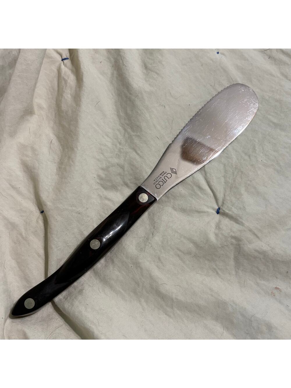 Vtg Cutco Spatula Spreader 1768 Knife Classic Brown Handle Double-D Edge USA